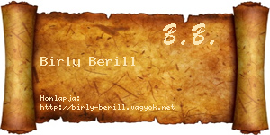 Birly Berill névjegykártya