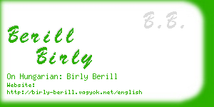 berill birly business card